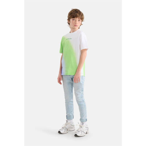 Shoeby T-shirt groen lila wit Jongens Katoen Ronde hals Meerkleurig 134 140