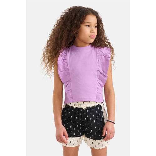 Shoeby top lila Paars Meisjes Katoen Ronde hals Effen 98 104