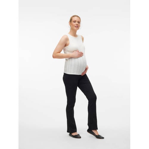 VERO MODA MATERNITY flared zwangerschapslegging VMMLAVENDER zwart Broek Dames Katoen M