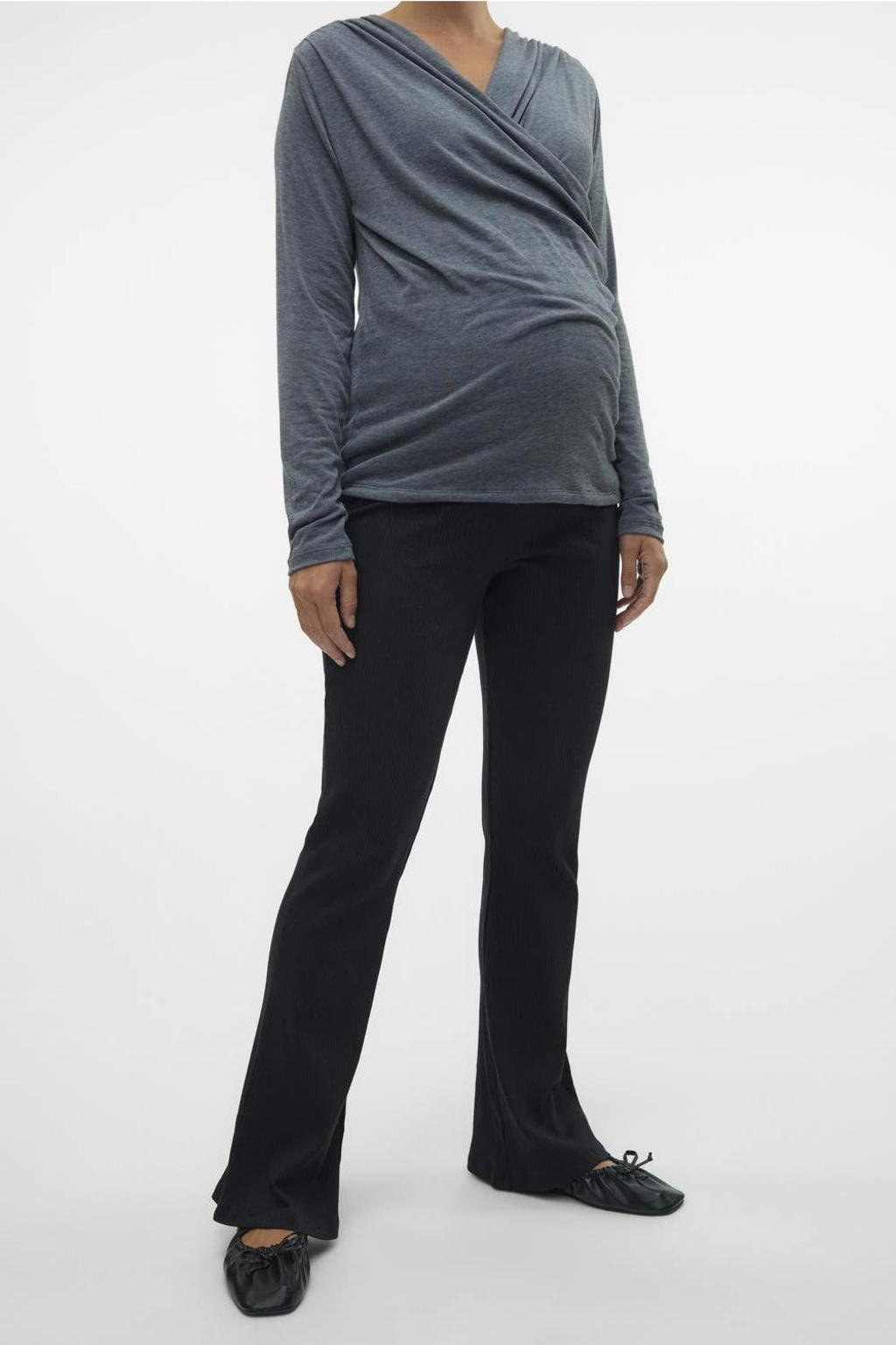 VERO MODA MATERNITY flared zwangerschapslegging VMMLAVENDER zwart