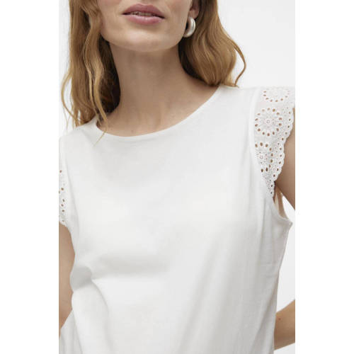 VERO MODA MATERNITY T-shirt VMMEMILY wit Dames Katoen Ronde hals Effen S