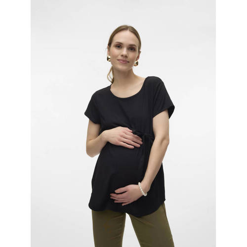 VERO MODA MATERNITY zwangerschapstop zwart Dames Viscose Ronde hals Effen S