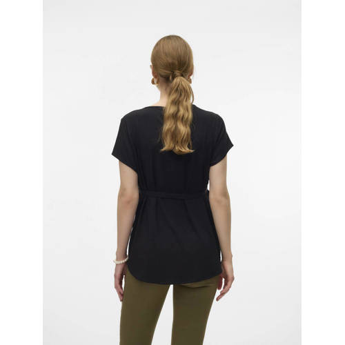 VERO MODA MATERNITY zwangerschapstop zwart Dames Viscose Ronde hals Effen S