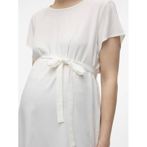 VERO MODA MATERNITY zwangerschapstop offwhite Ecru Dames Viscose Ronde hals S