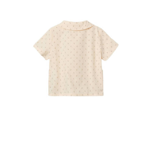 LIL' ATELIER MINI T-shirt NMFFAMAJA met all over print ecru Meisjes Katoen Peter Pan-kraag 122 128
