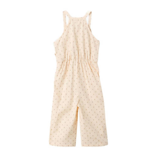 LIL' ATELIER MINI regular fit tuinbroek NMFFAMAJA met all over print ecru Meisjes Katoen Vierkante hals 98