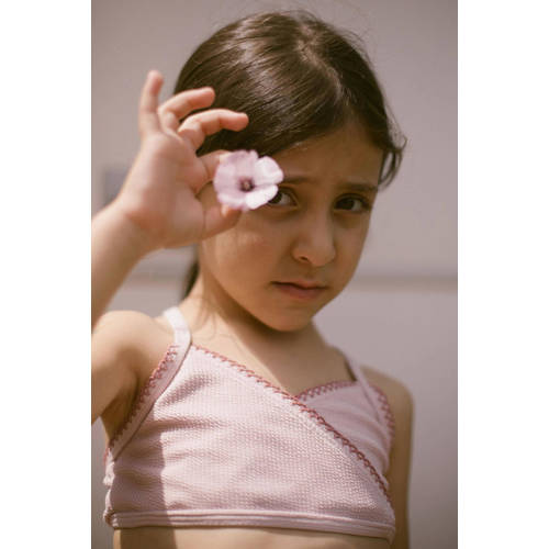 LIL' ATELIER MINI bikini NMFFAMKE met ruches oudroze Meisjes Polyester 98