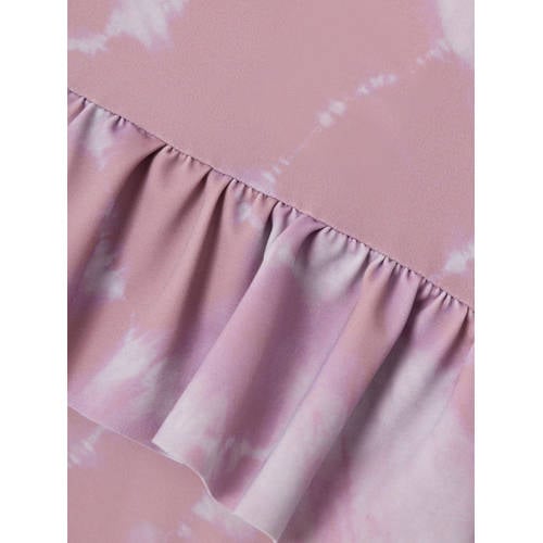 LIL' ATELIER MINI badpak NMFFABIA met ruches donkerroze Meisjes Polyamide 122
