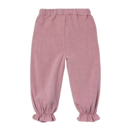 LIL' ATELIER MINI regular fit broek NMFDOLIE oudroze Meisjes Viscose Effen 122