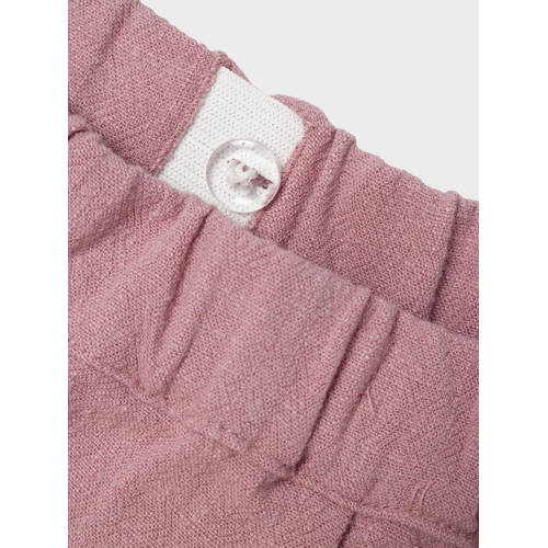 LIL' ATELIER MINI regular fit broek NMFDOLIE oudroze Meisjes Viscose Effen 122