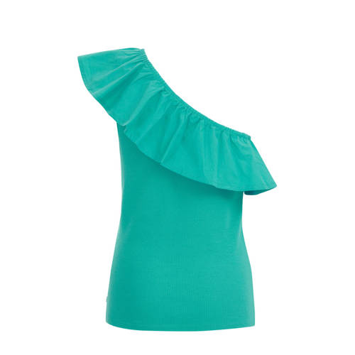 WE Fashion one shoulder top sea green Groen Effen 92