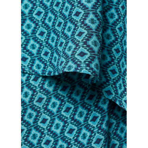 Mango Kids maxi jurk met all over print aquablauw Meisjes Viscose Ronde hals 172(L)