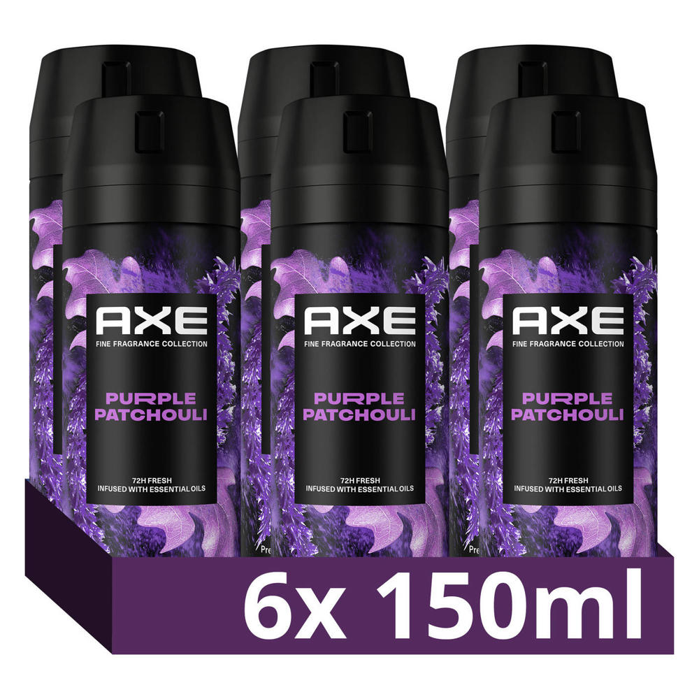 Axe Fine Fragrance Collection Purple Patchouli premium deodorant bodyspray - 6 x 150 ml