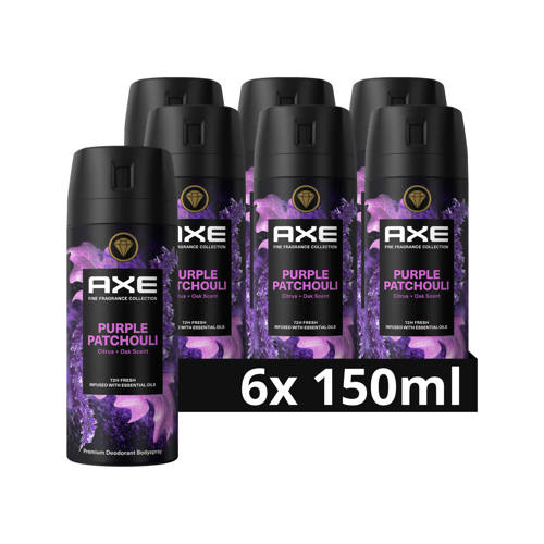 Axe Fine Fragrance Collection Purple Patchouli premium deodorant bodyspray - 6 x 150 ml