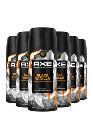 Black Vanilla premium deodorant bodyspray - 6 x 150 ml