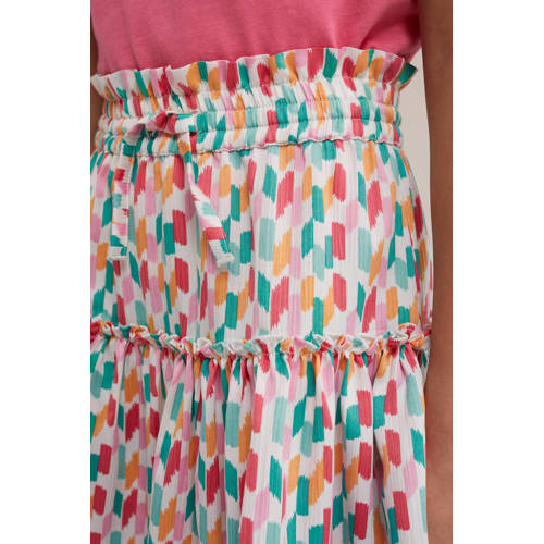 WE Fashion rok met all over print en volant Multi Meisjes Polyester All over print 110 116