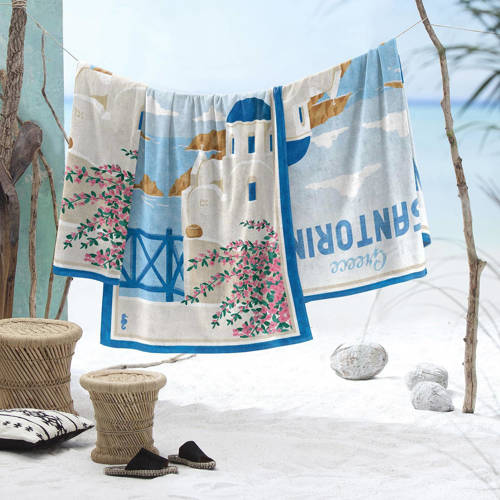 Seahorse strandlaken (per stuk) (170x90 cm) Blauw | Strandlaken van
