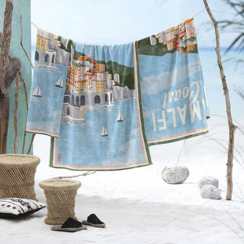 Seahorse strandlaken (per stuk) (170x90 cm) Blauw | Strandlaken van