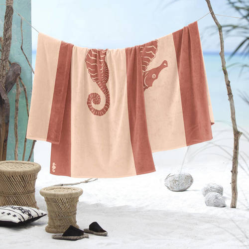 Seahorse strandlaken (per stuk) (180x100 cm) Beige