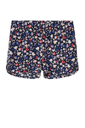 gebloemde casual short NKFVINAYA donkerblauw'roze/wit