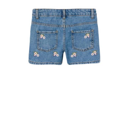 name it KIDS gebloemde regular fit denim short NKFBELLA medium blue denim Korte broek Blauw 158