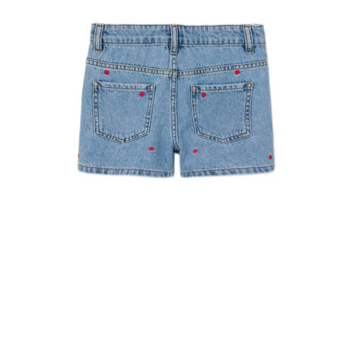 name it KIDS regular fit denim short NKFBELLA met hartjes light blue denim Korte broek Blauw 110