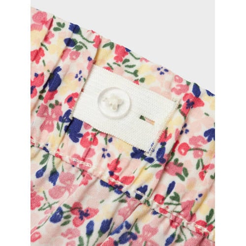 name it KIDS gebloemde casual short NKFVINAYA roze wit paars Korte broek Meisjes Polyester 116