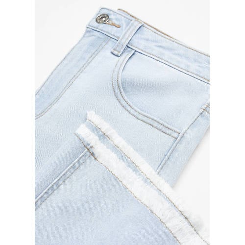 Mango Kids high waist flared jeans light blue denim Blauw Effen - 152(XXS)