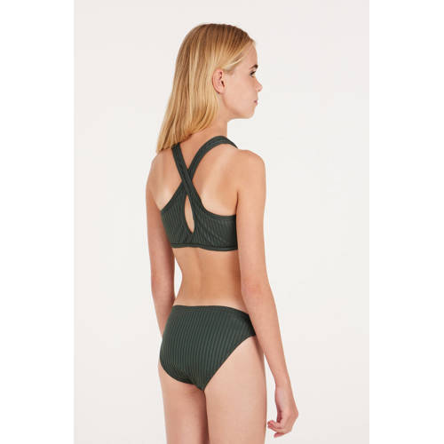 Protest crop bikini PRTMOON JR olijfgroen Meisjes Polyester Printopdruk 176