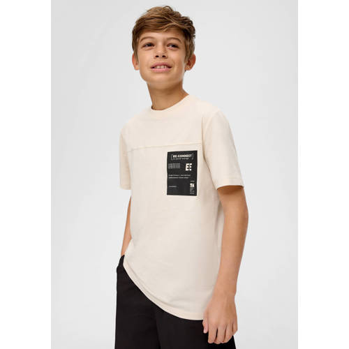 s.Oliver T-shirt beige Jongens Katoen Ronde hals Effen 170 176
