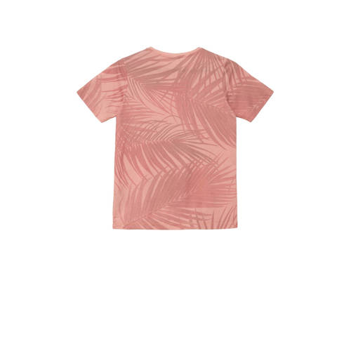 s.Oliver T-shirt met bladprint rood Jongens Polyester Ronde hals Blad 158 164