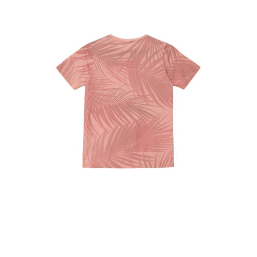 S.Oliver T-shirt met bladprint rood Jongens Polyester Ronde hals Blad 164
