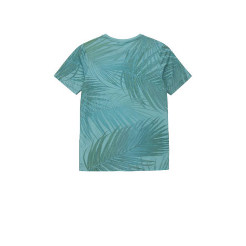 s.Oliver T-shirt met bladprint blauw Jongens Polyester Ronde hals Blad