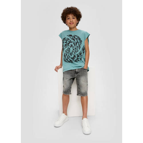 s.Oliver denim short grey denim Korte broek Grijs Jongens Stretchdenim 158