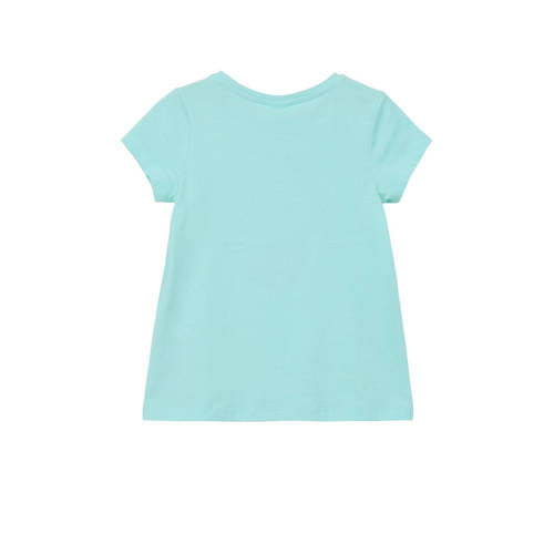 S.Oliver T-shirt met printopdruk blauw Meisjes Polyester Ronde hals Printopdruk 128 134