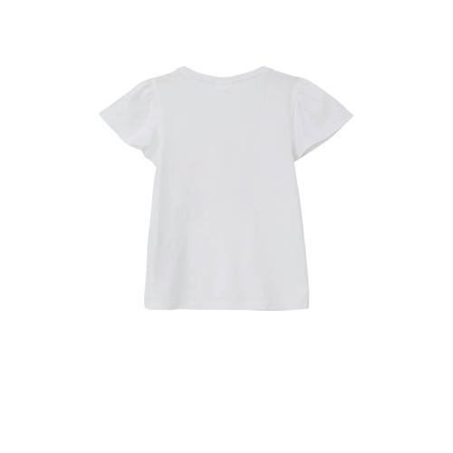S.Oliver T-shirt met printopdruk wit Meisjes Katoen Ronde hals Printopdruk 104 110