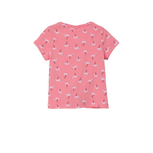 s.Oliver T-shirt met all over print roze Meisjes Katoen Ronde hals All over print 140