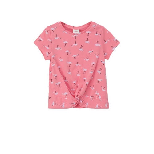 s.Oliver T-shirt met all over print roze Meisjes Katoen Ronde hals All over print