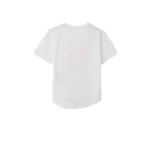 S.Oliver T-shirt met printopdruk Wit Meisjes Polyester Ronde hals Printopdruk 128 134