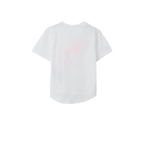 s.Oliver T-shirt met printopdruk Wit Meisjes Polyester Ronde hals Printopdruk 92 98