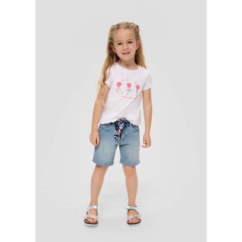 s.Oliver denim short medium blue denim Korte broek Blauw Meisjes Stretchdenim 110
