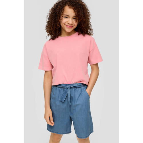 s.Oliver casual short medium blue denim Korte broek Blauw Meisjes Katoen 158