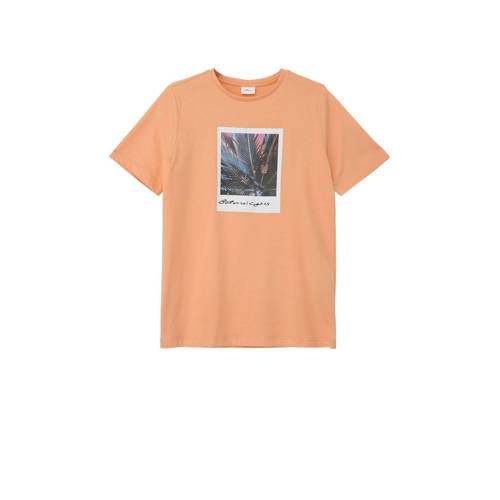 s.Oliver T-shirt met printopdruk oranje Jongens Katoen Ronde hals Printopdruk