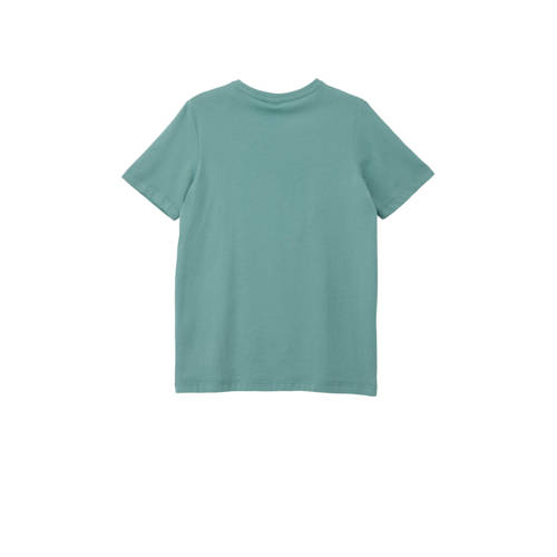 s.Oliver T-shirt met printopdruk petrol Blauw Jongens Katoen Ronde hals 134 140