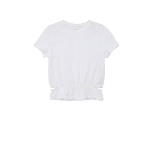 s.Oliver T-shirt wit Meisjes Katoen Ronde hals Effen 134 140