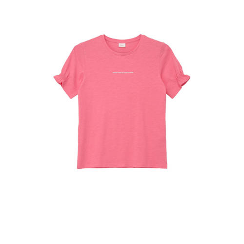 s.Oliver T-shirt Roze Meisjes Katoen Ronde hals Effen