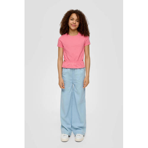 s.Oliver T-shirt roze Meisjes Katoen Ronde hals Effen 134 140