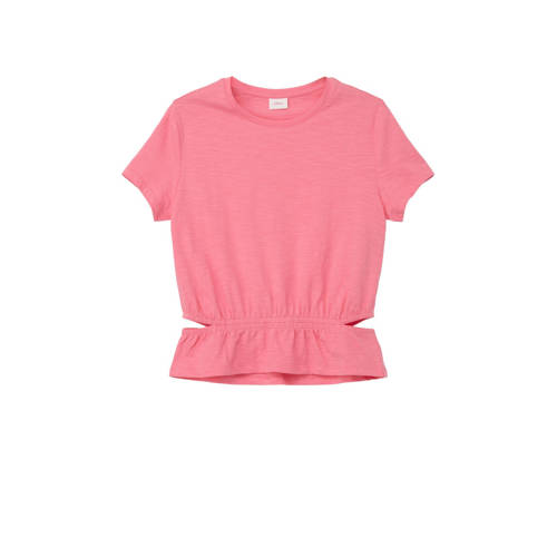 s.Oliver T-shirt roze Meisjes Katoen Ronde hals Effen