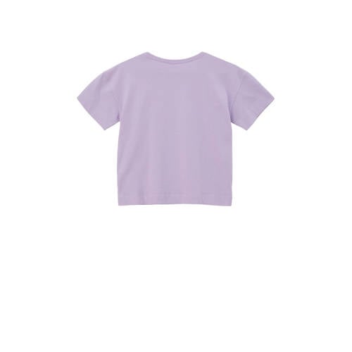 s.Oliver T-shirt met printopdruk lila Paars Meisjes Katoen Ronde hals Printopdruk 158 164