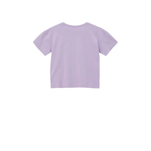S.Oliver T-shirt met printopdruk lila Paars Meisjes Katoen Ronde hals Printopdruk 164